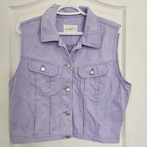 Vintage 90s Purple Denim Cropped Vest